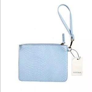 Jules Kae Blue Snake Pouch with Detachable Wrist S